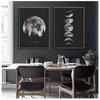Minimalistisches Vollmond Poster Kunst Schwarz Weiß Mondphasen Drucke Sonnensystem Leinwand Bild Malerei Dekoration für Wohnzimmer