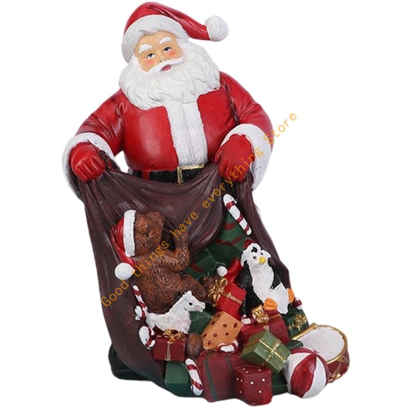 Santa Clauses Statue Christmas Decorative Figurines for Holiday Party Home Decors Christmas Figurine Figure Decorations 55KF