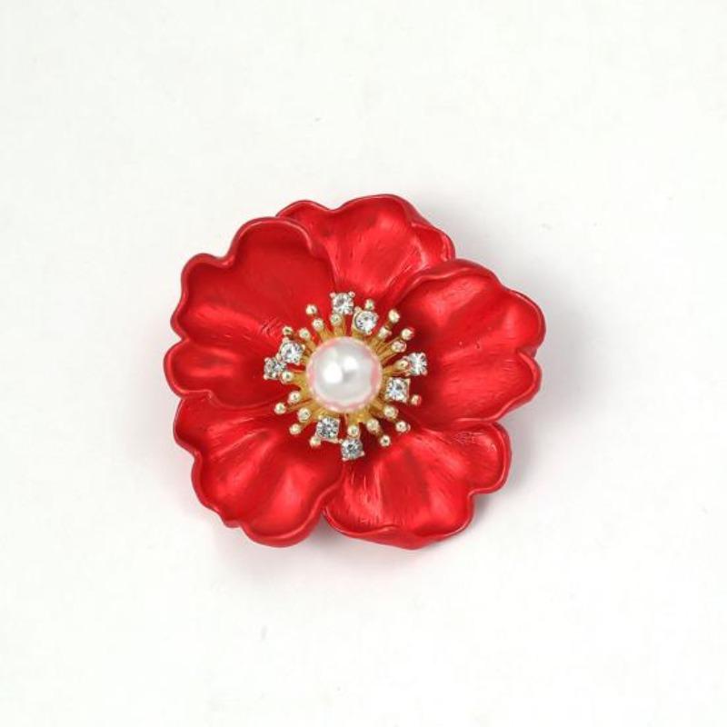 Spilla da donna Peonia Finta Perla Decorazione Antiscivolo Borsa a tracolla Abito Cappotto Colletto Cappello Sciarpa