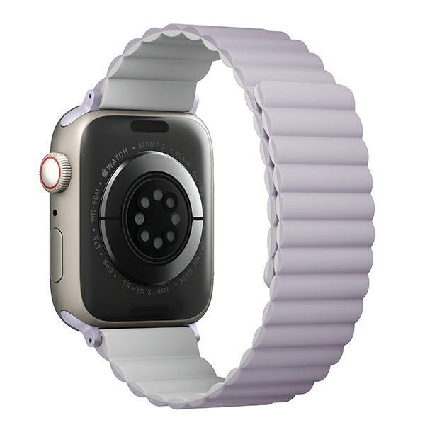 Pasek do Apple Watch Series 1 UNIQ Reversible Magnetic Lilak-Biały