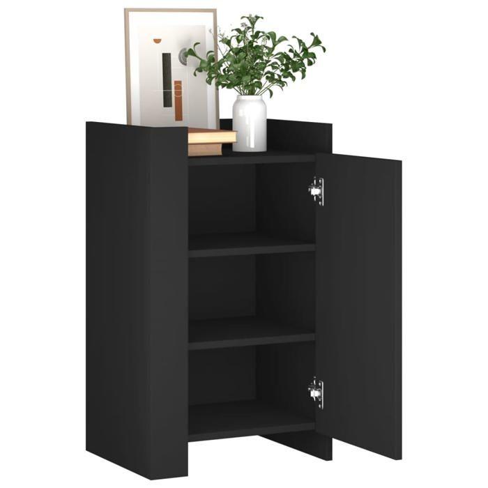 VidaXL Buffet noir 45x35x75 cm bois d’ingénierie, armoire, armoire latérale, armoire de rangement, armoire, placard, buffet 848396