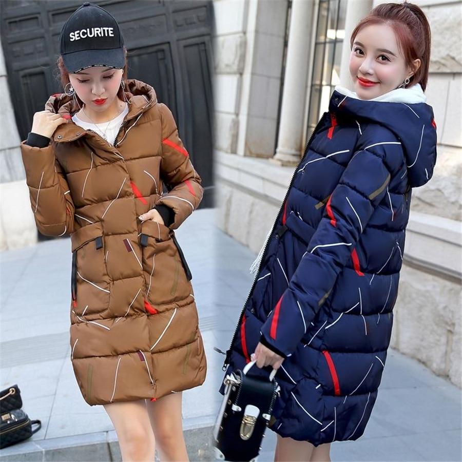 Langarm Warm Zipper Parkas Frauen Jacke Büro Dame Winter Mit Kapuze Lange Jacke Mantel
