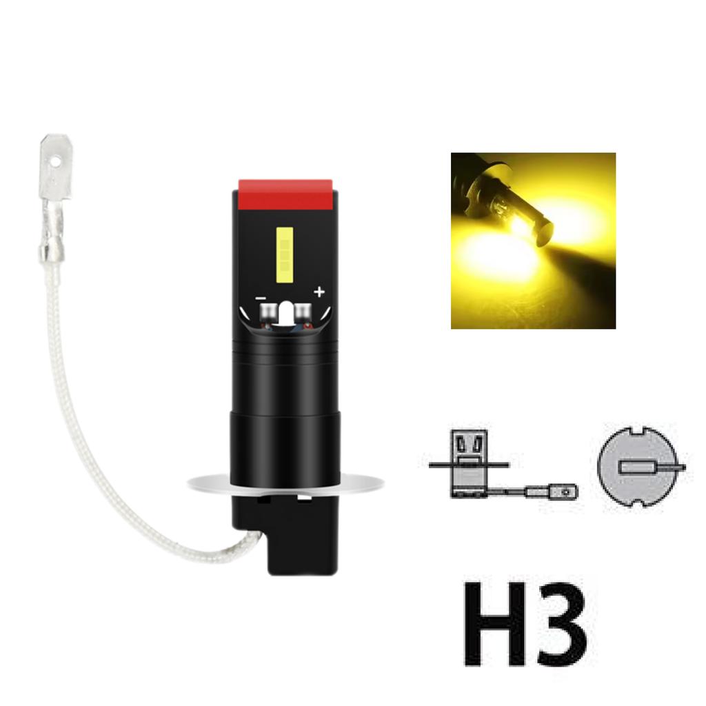 2pcs H3 Led H1 LED Bulbs Base Socket Fog Lights Super Bright For Day Driving Running Light High Low Beam Long Distance Headlight