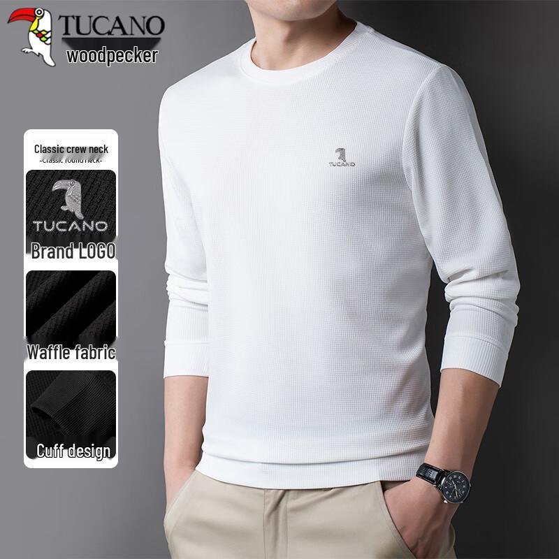TUCANO Men s Waffle Knit Long Sleeve Round Neck Sweatshirt 2XL