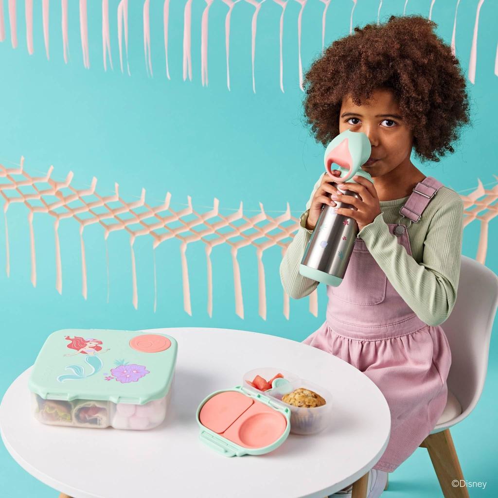 Lunch Large Capacity Picnic Lunch Box for Includes Ice Dishwasher Safe Box with Little Mermaid Free B.box Box, (2L), 3-4 People, Leak-Resistant,