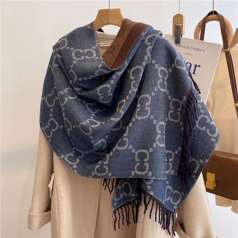 New imitation cashmere scarf women's winter versatile thickened cold scarf student windproof shawl