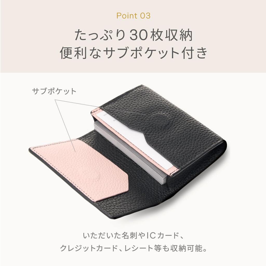 business card holder that makes your heart flutter every time you open genuine leather business card large capacity for 30 magnetic with Japanese