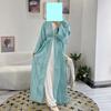 Fashion Handmade Beaded Cardigan Long Dress Party Belt Dress Nail Beaded Cardigan Dress