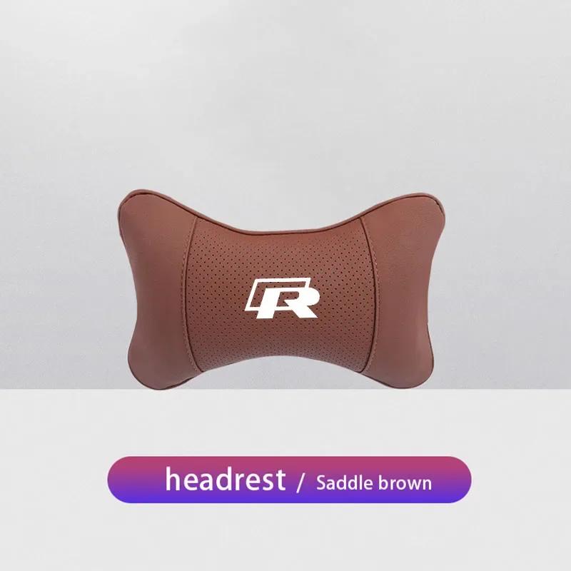1Pcs Car Seat Headrest Auto Logo Neck Head Pillow Tools For VW R Line GTI Atlas Jetta Touareg Variant Golf Polo Taos PassatAL6