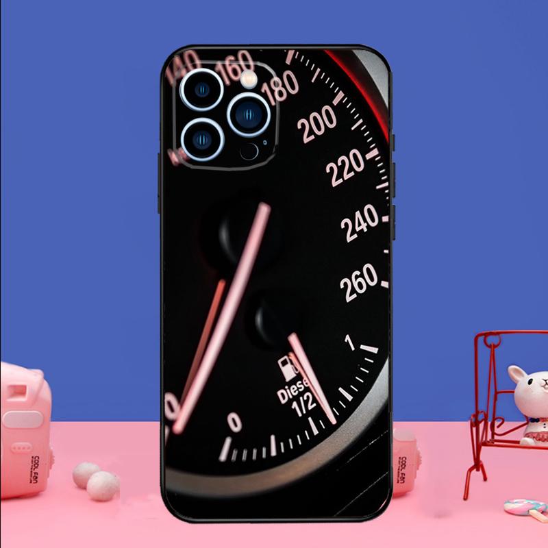 Speedometer Car Phone Case For iPhone 16 15 14 13 12 11 17 Pro Max Plus 12 13 Mini 16e 17 Air Bumper Cover