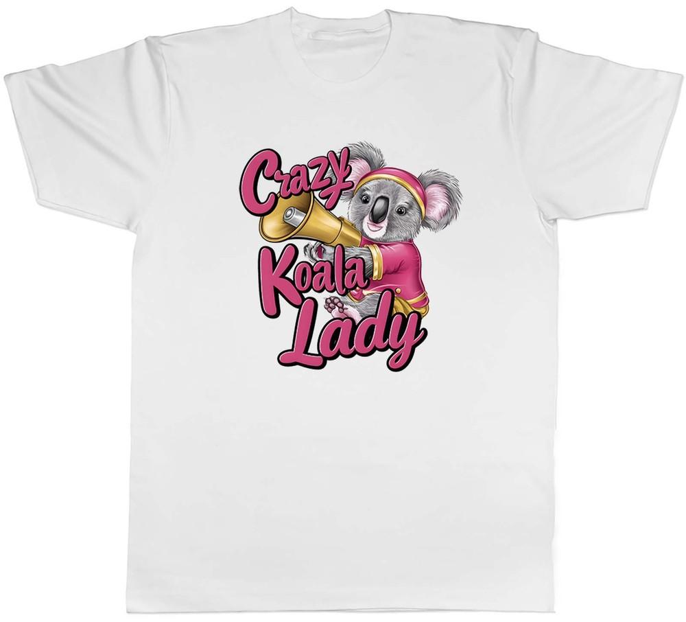 Crazy Koala Lady Mens T-Shirt Marsupial Australias Tee Gift
