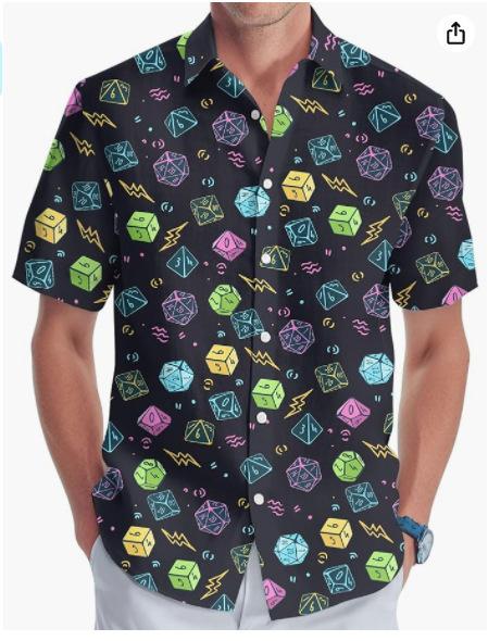 Summer Hawaiian Shirt Men's Fashion Digital Printing Short Sleeve One Hong Kong Trendy