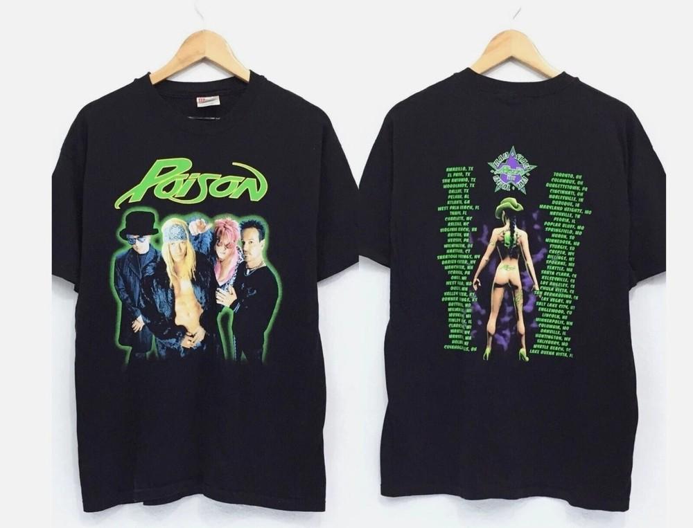 Poison band 90s 2 sided Retro Style Black T shirt Unisex tee Vtg Unisex T-Shirt XXL