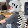 Dinosaur Skeleton Head Hood Plush Costume with Bone Frame for Kids Adults, Cute Dinosaur Skeleton Suit Cosplay Toy Gift 90/120cm