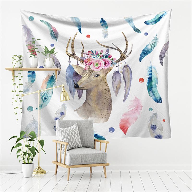 New Forest European-American Landscape TV Background Wall Tapestry - Polyester Decorative Hanging Cloth