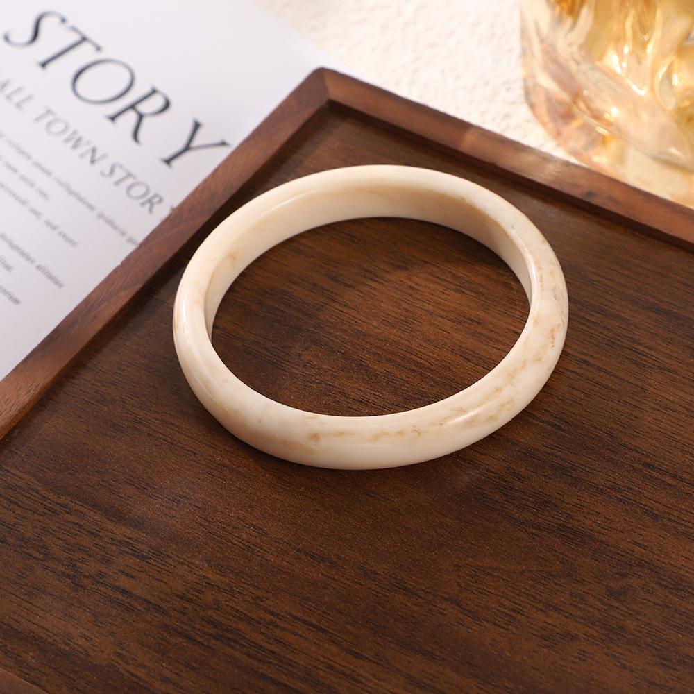 European & American Geometric Ombre Coffee Resin Bangle Bracelet - Unique Design Jewelry