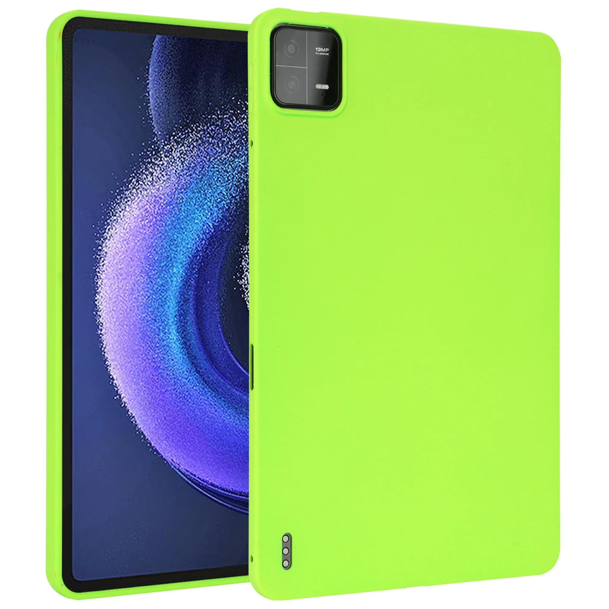 Étui pour Tablette Pour Xiaomi Mi Pad 7 6 5 6S Pro Redmi SE 8.7 11 12.1 pouces Étuis Silicone Souple Fin Antichoc Aspect Peau Housse Arrière Redme Pad SE 11inch vert