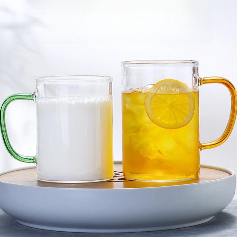 High Borosilicate Heat-Resistant Glass, Breakfast Cup, Milk Juice Cup, Household Large-Capacity Transparent Single-Layer Cup