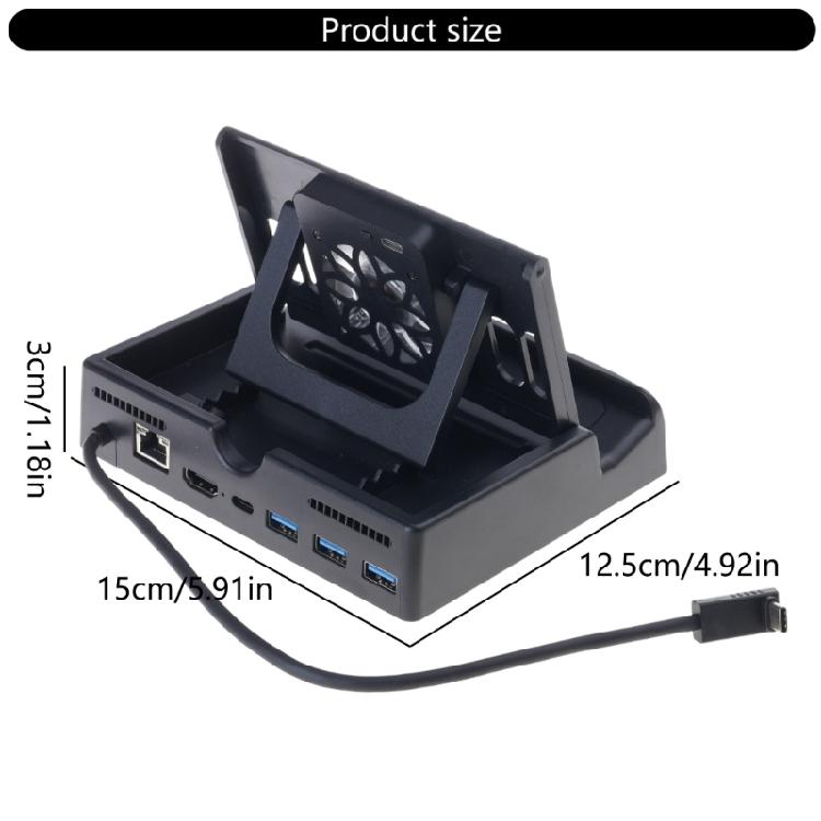 6 In1 Steam- Deck Dock with HDMI2.0 4K@60Hz Gigabit-Ethernet 3 USB 3.0 Port