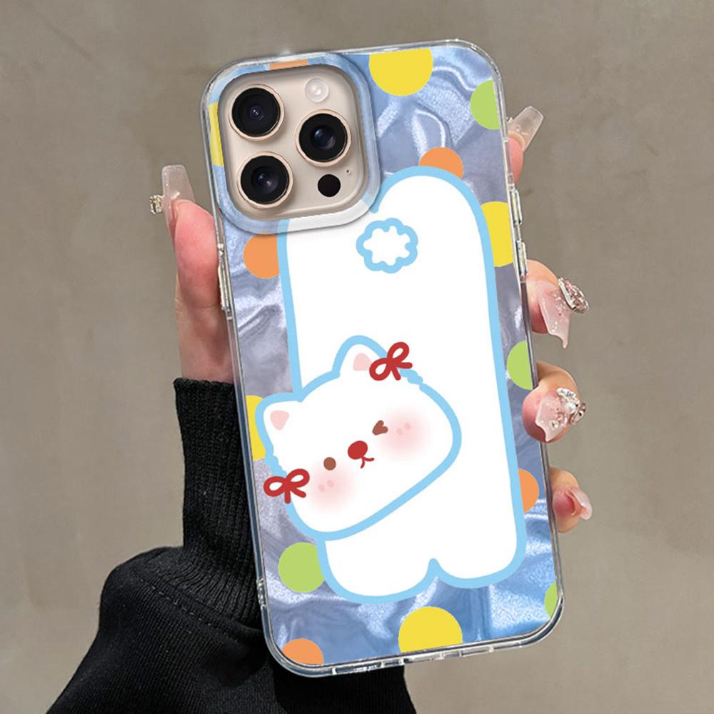 

Милый мультяшный чехол для телефона с уткой и кошкой для Apple iphone 16 15 14 Plus 13 Pro Max 7 16e SE 2022 Текстурированный жесткий силиконовый чехол iPhone 14 Pro Max