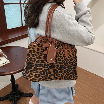 Retro Leopardenmuster Handtasche große Kapazität Mode personalisierte Schultertasche neue vielseitige Achsel-Tragetasche