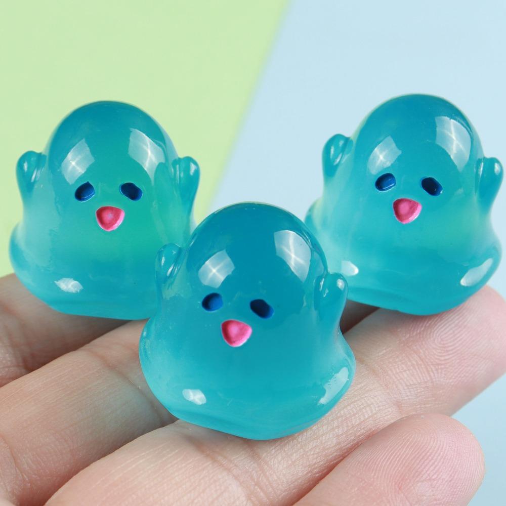 12PCS Micro Landscape Resin Ghost Figurines Glow Creative Mini Halloween Ghost Figurine Cute Miniature Ghost Statue Gift Toy
