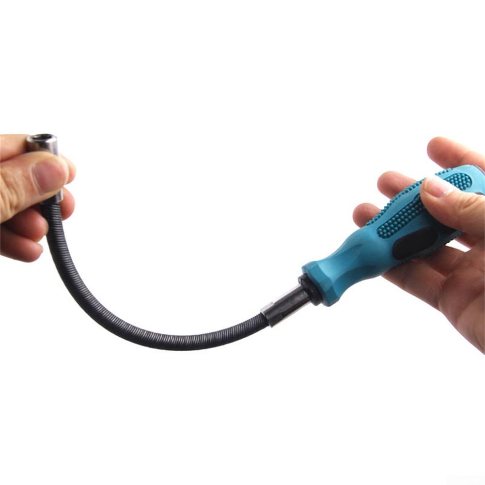 Qualitäts-Steckschlüssel-Schraubendreher flexibel biegbar blau-grün