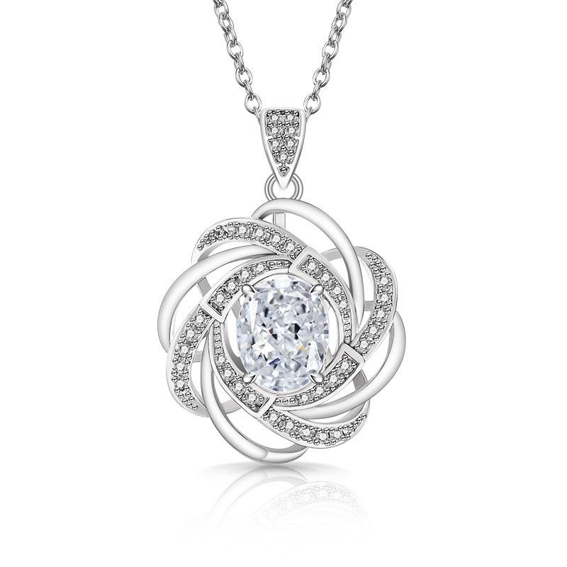 925 Sterling Silver Fashion Light Luxury Ice Flower Cut Zircon Cosmic Star Necklace Birthday Party Anniversary Gift