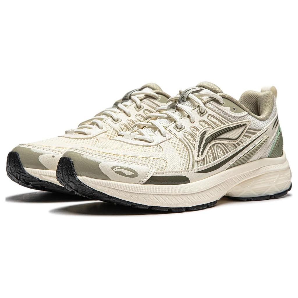 Li Ning Fuyiao 1.0 V3 Lightweight Comfortable Shock Absorbing Durable Low Top Running Shoes Women Running Shoes White Green ARXU004-2