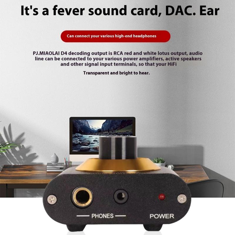 Audios Decoders External Sound Card For HiFi Music Volumes Control Knob USB Plugs and Play Desktop Notebook Compatibility