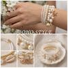Boho Sea Turtle Starfish Cowrie Shell Charms Bracelet for Women Fashion Layered Pearl Beaded Bracelets Summer Beach Jewelry Gift
