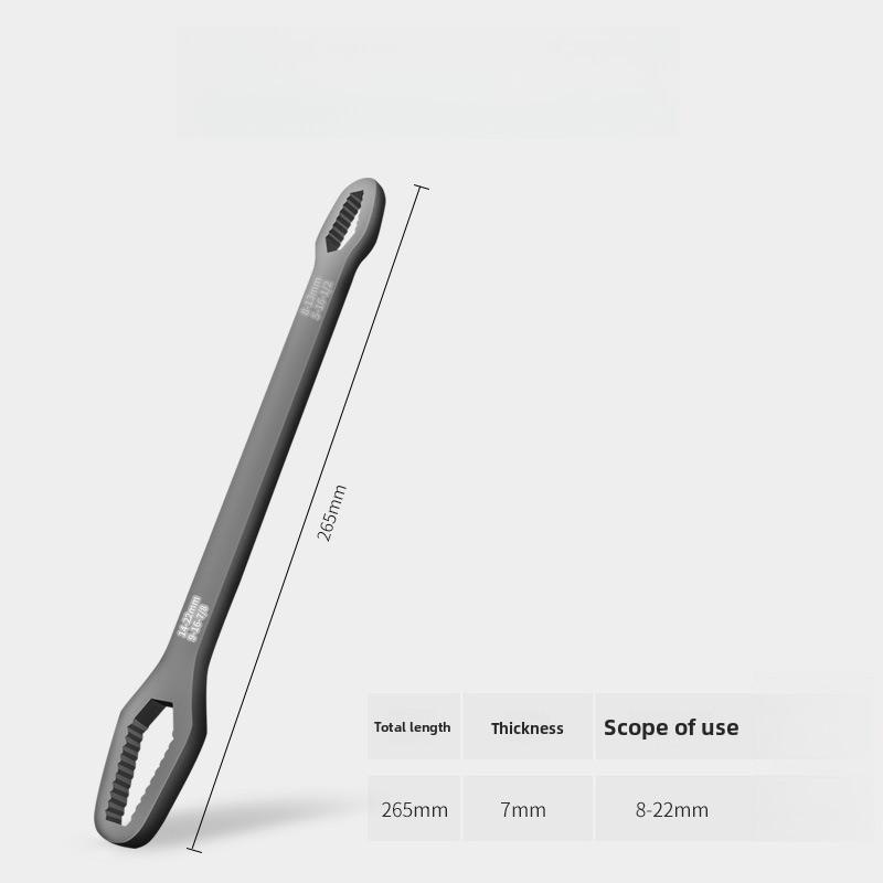 

1pc Universal Wrench Multifunctional Self-tightening Wrench Double-ended Stay-board Plum Blossom Fast-moving чорний