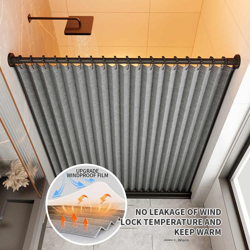 Modna Składana Dwustronna Magnetyczna Zasłona Prysznicowa Gruba Tkanina Wystrój Domu Zasłona Dzieląca Prysznic do Wystroju Łazienki