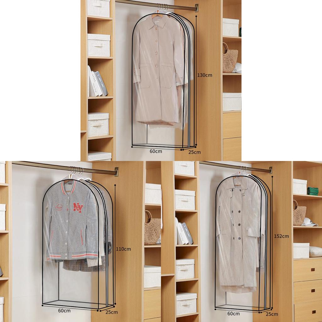 Simplified Wardrobe Clothes Cover Peva Transparent Garment Bag For Indoor Closet Organization