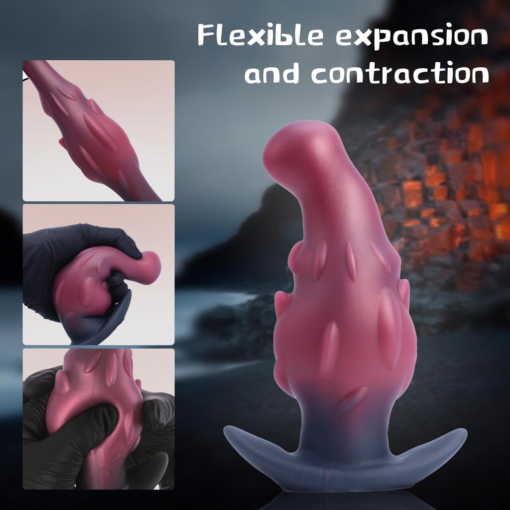 SM Male Sex Outing Wearing Irregular Anal Plug Soft Simulation dildo