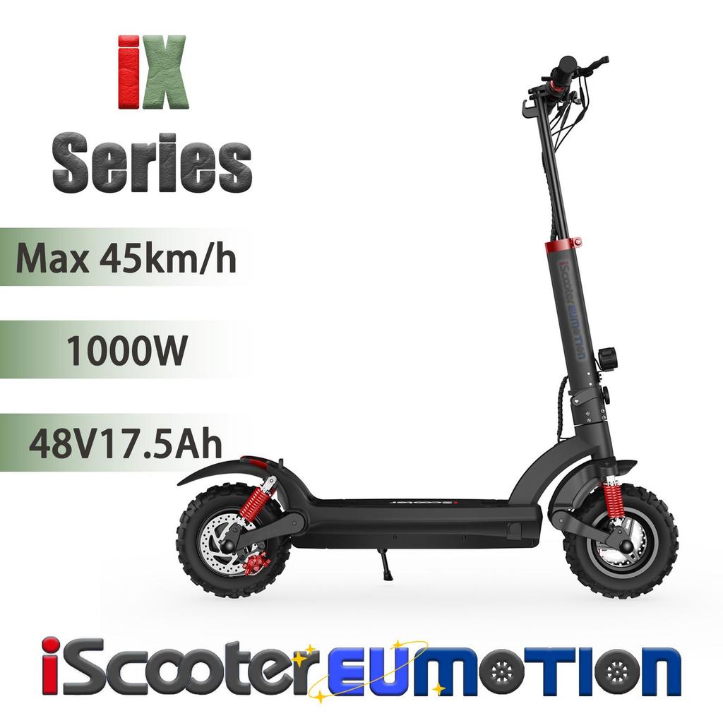 iScooter All Terrain Electric Scooter 1000W Motor, 48V17.5Ah Battery City E-Scooter Disc Brakes, Full Suspension, NFC unlock, IPX4 Commuter E-Scooter