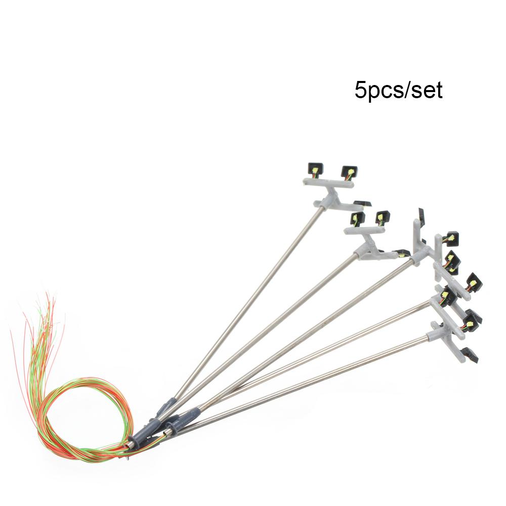5 Stück Modell Straßenlaternen Layout Laternenpfahl Eisenbahn Zug Garten Spielplatz Landschaft Led Lampe Beleuchtung