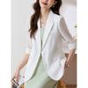 K-style Plus Size New Arrival Work Clothing Ol Two Buttons Thin Solid Color Half Sleeves Small Business Suit Coat Casual Chiffon Sun Protection Shirt