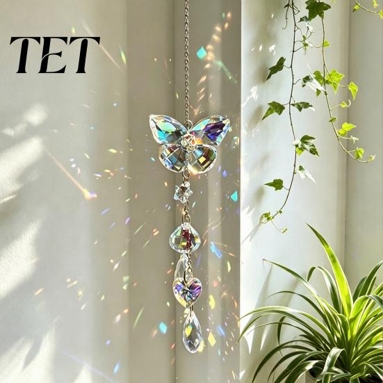 Sophisticated Birthday Gifts for Women Butterfly & Dragonfly Crystal Suncatcher, Colorful Rainbow Maker Prism Hanging Glamorous Crystals Indoor Decor