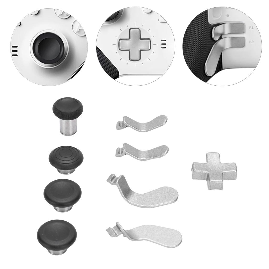 Metal Thumbsticks Replacement for Controll S Ies 2 with 4 Replaceable Magnetic Joysticks 4 Paddles 1 D Pads Accessory Parts