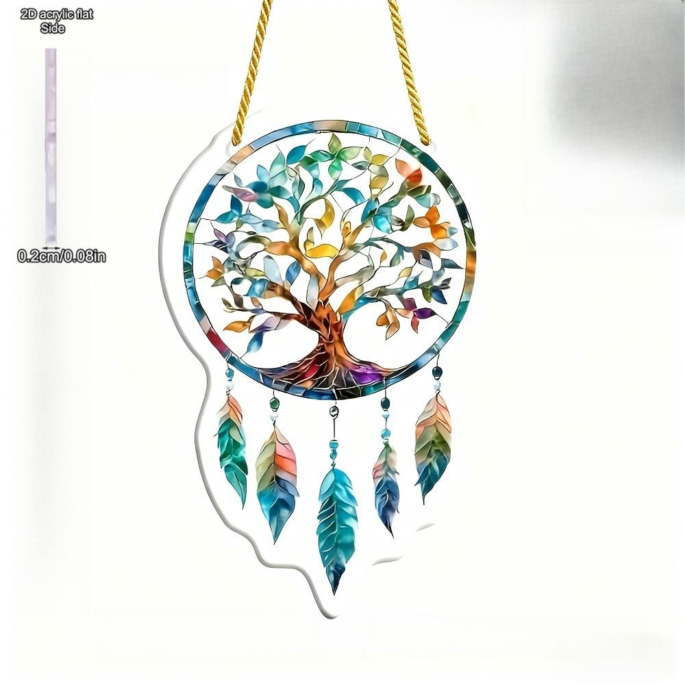 Téma Strom života Lapač slunce Akrylová závěsná cedule, Dětské pokoje, Vintage domácí dekorace na stěnu pro bar kuchyň, Dekorace stěny restaurace obchodu, Zahradní dekorace, V