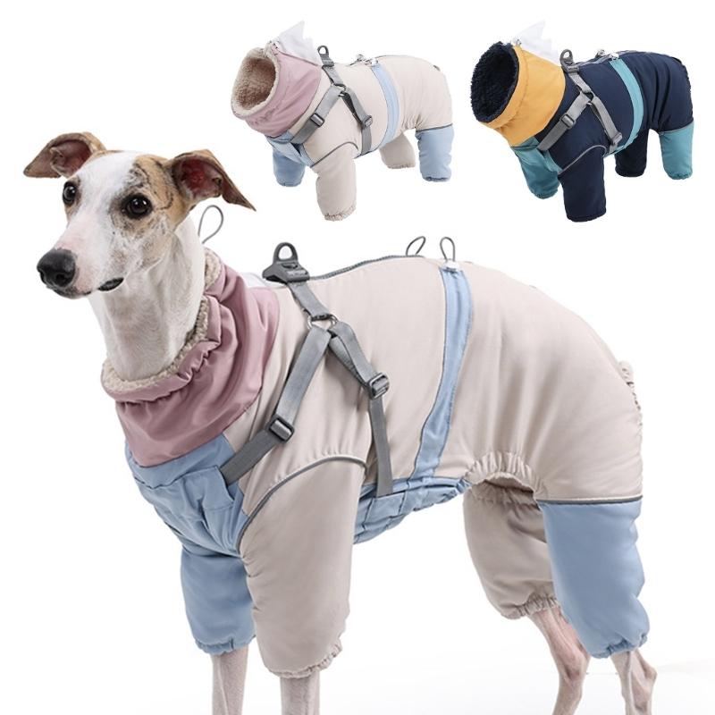 Jumpsuit Dog Pullover Furry Full Coverage for Medium Dogs to Large Dogs for Winter Basic Jumpsuit Four Leg Thick Coat