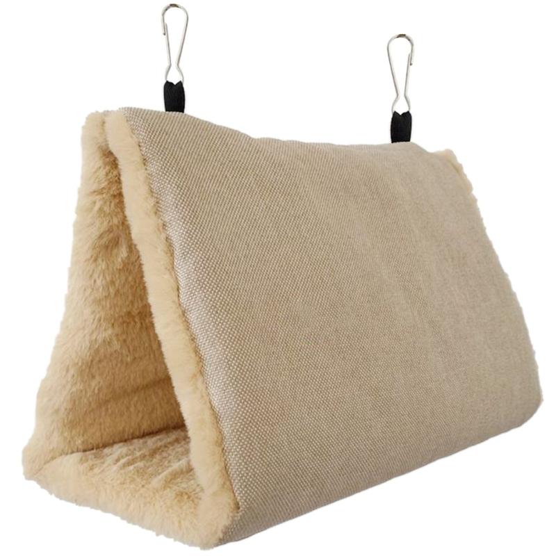 

Parrot Hideaway Shed Hut House for Winter Warm Bird Nest Shed Hut Hammock Swing L бежевый