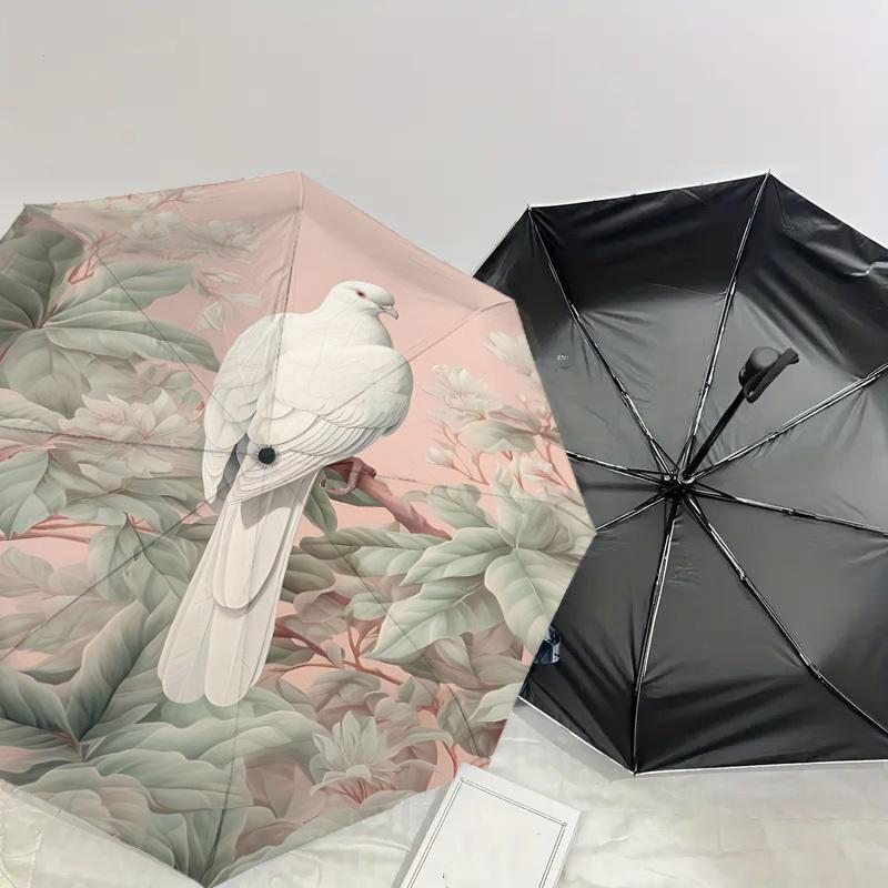 1PC Bird flowerAutomatic Open/Close Umbrella with Windproof, 8-Rib Sturdy Canopy, Durable Ribs, Fashionable Design1204A