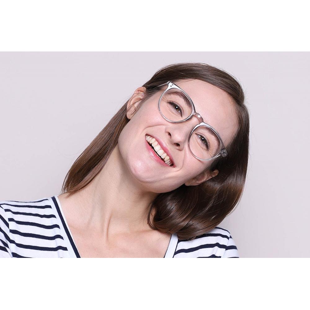 Full Rim Oval Transparent Grey Smartbuy Collection Chade Cp123 Fashion Unisex Eyeglasses