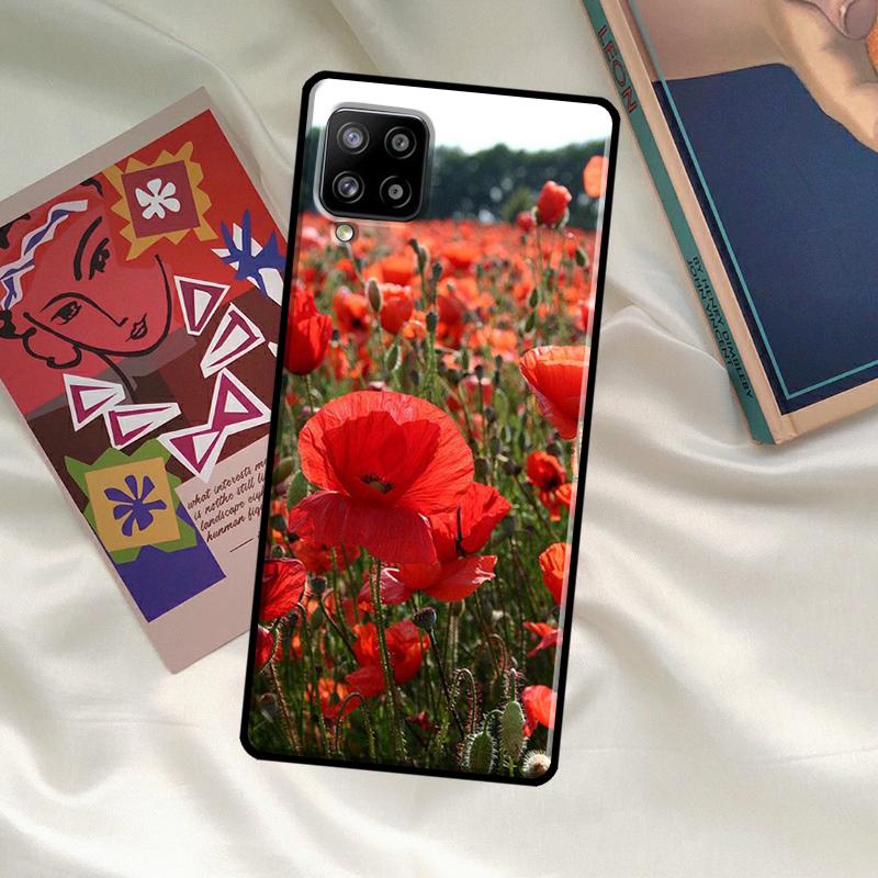 Poppy Flower Bloom Case For Samsung Galaxy A06 A16 A56 A36 A26 A54 A34 A14 A52 A32 A12 A13 A33 A53 A15 A35 A55