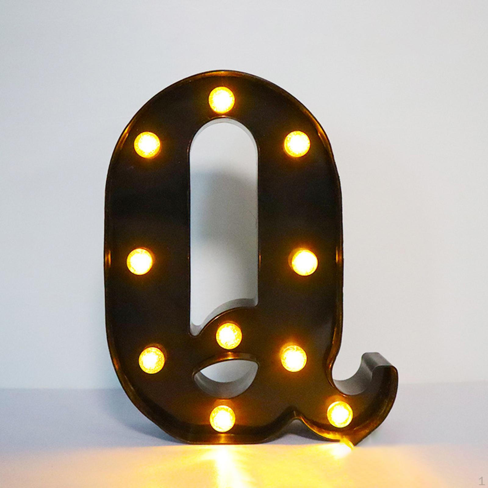 

Освещенный шатер буква светлый наружный декор теплый белый вверх алфавит знак Q 6.81x8.58x1.57inch