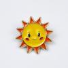 Creative Sun and Cloud Metal Brooch: Cute Geometric Expression Accent for Clothing