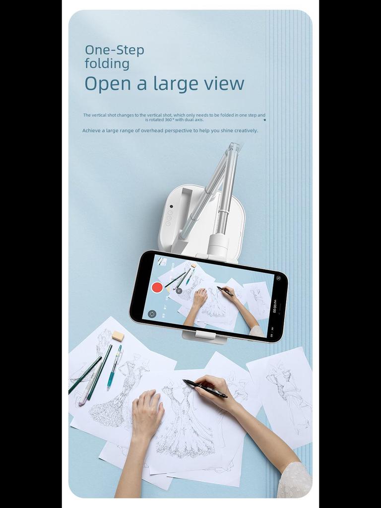 Supporto Wireless per Trasmissione Live con Luce di Riempimento Integrata e Funzione di Ripresa Aerea Regolabile