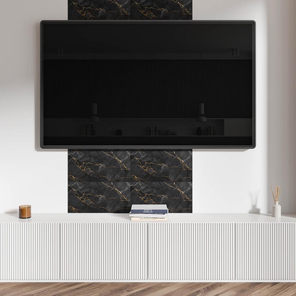 Kafelki Winylowe Z Nadrukiem - Dekoracja Do Sypialni Elegancki Marmur Z Żyłkami 10X40X20 Cm